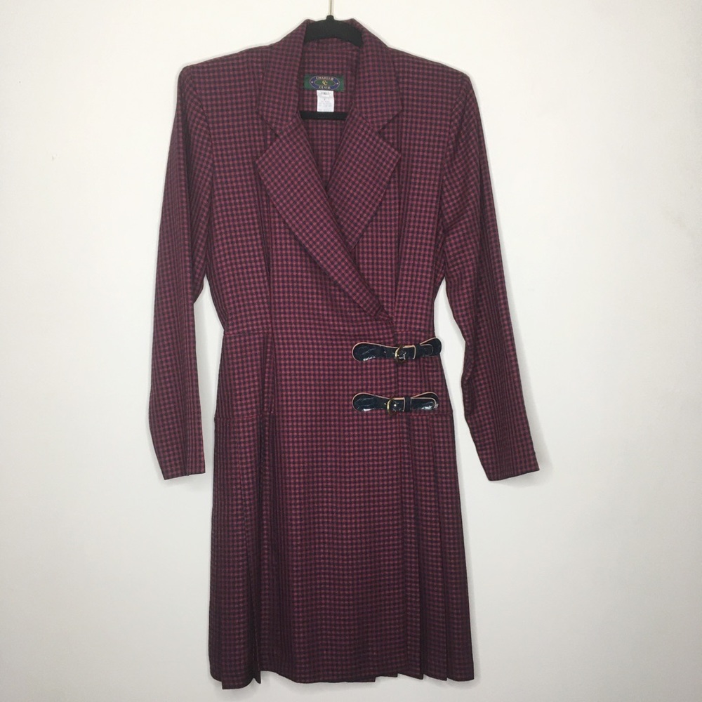 Vintage plaid pleated dress Size 6